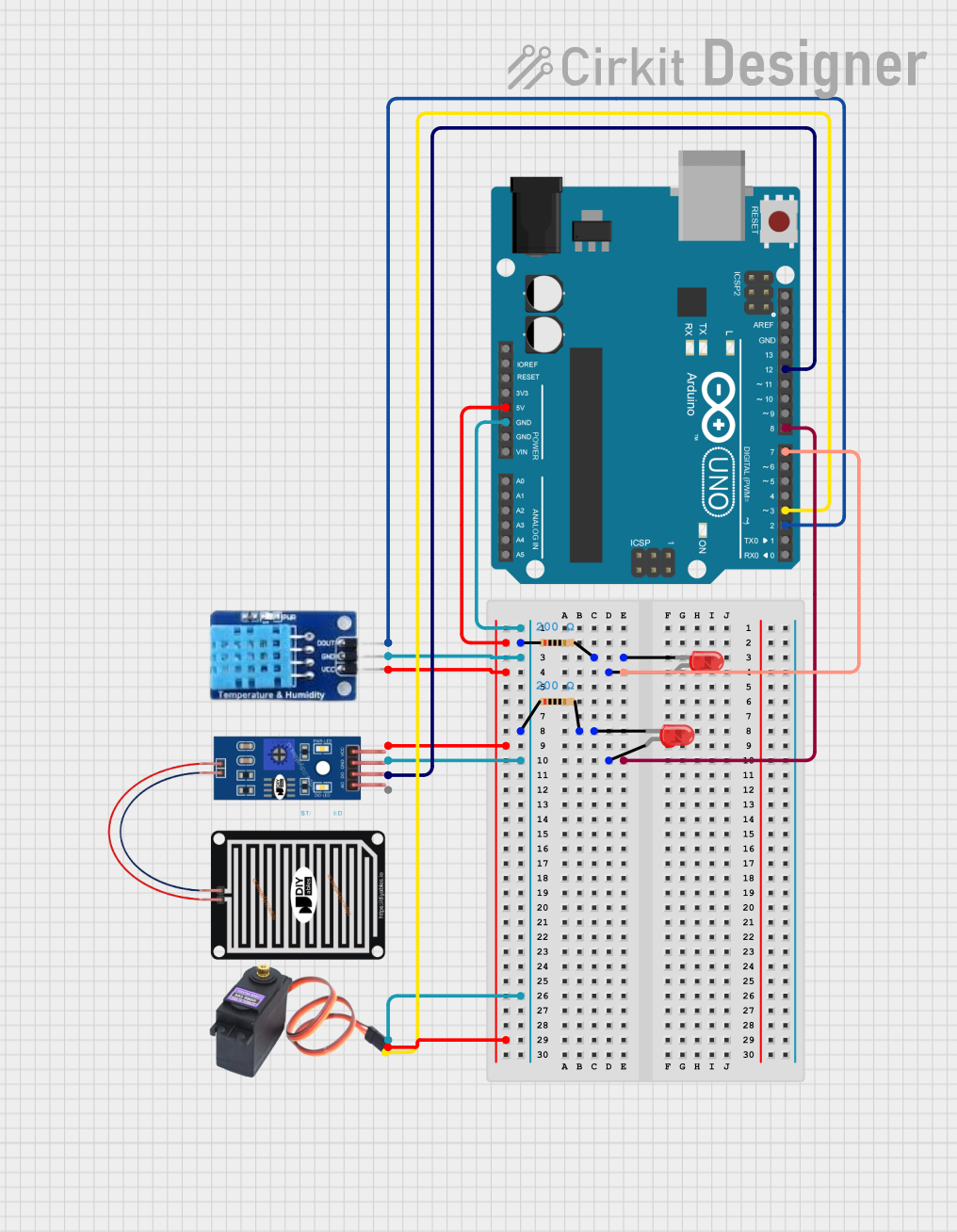 Image of projekmikro: A project utilizing Rainfall Sensor DFRobot in a practical application
