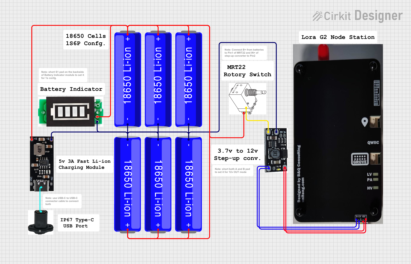 Image of Custom-Lora-G2-Node: A project utilizing Type-c Power Bank Module in a practical application