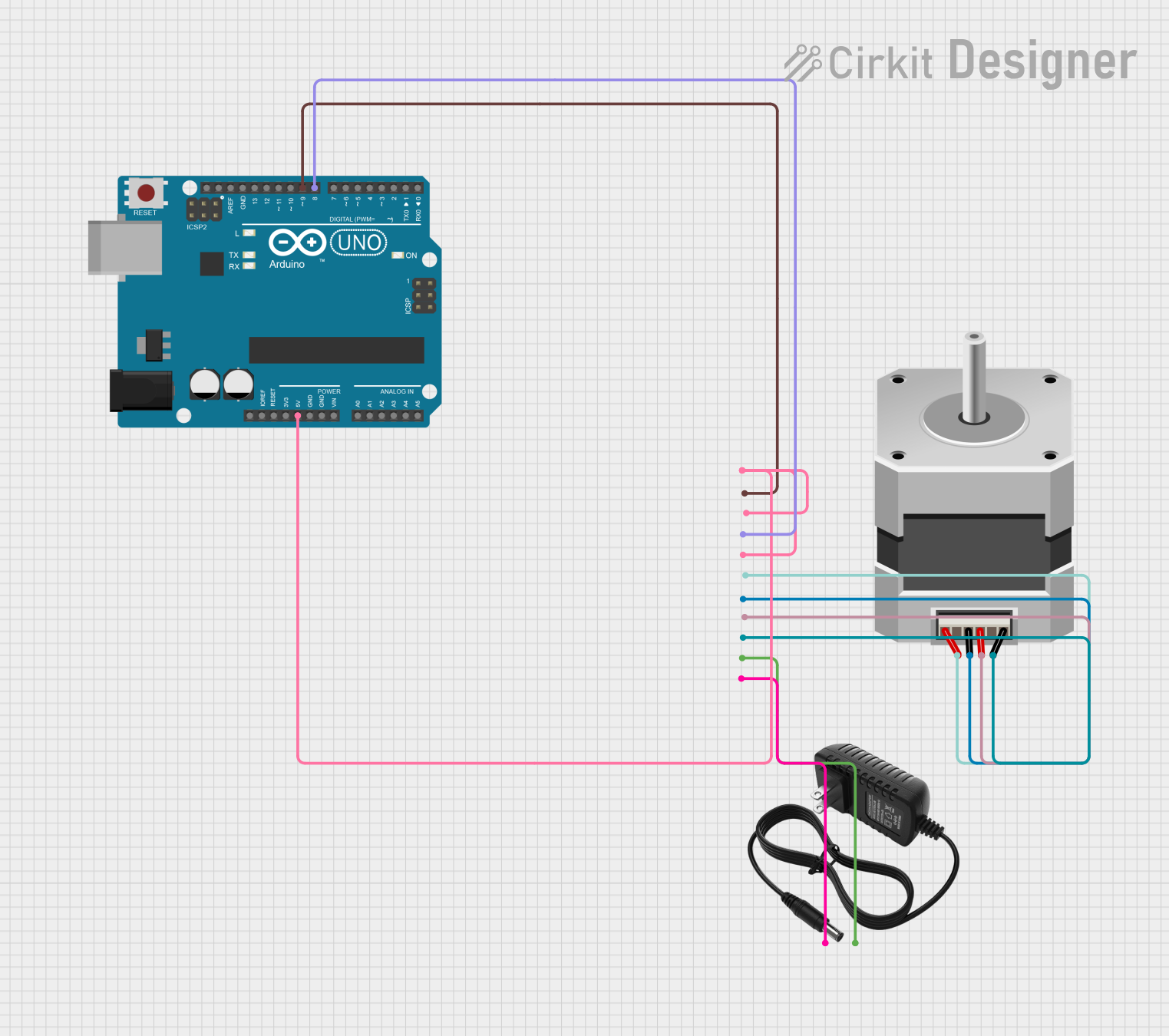 Image of stepper motor: A project utilizing SparkFun AutoDriver - Stepper Motor Driver (v10) in a practical application