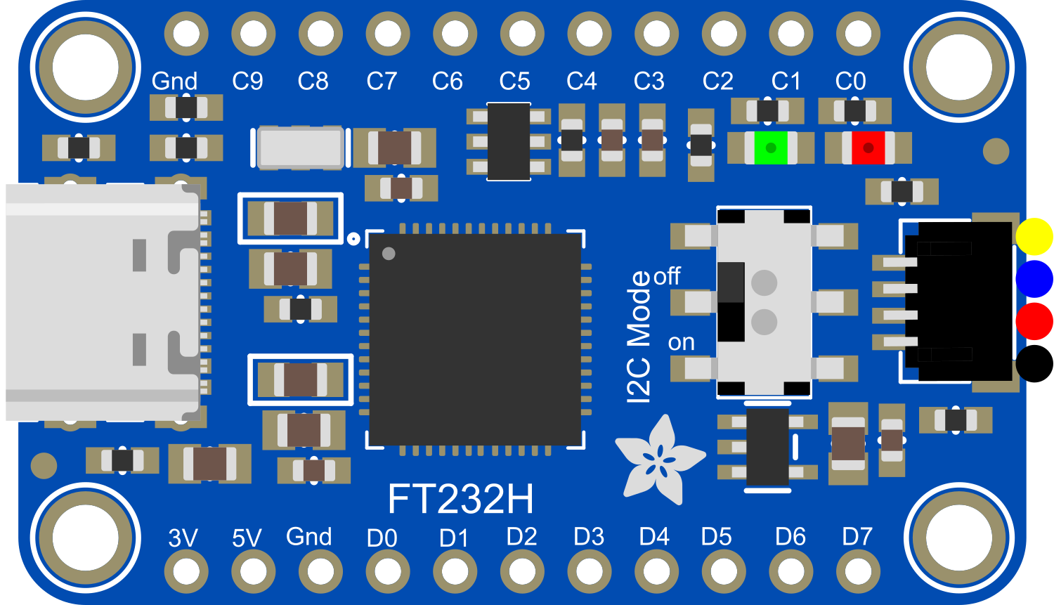 Image of Adafruit FT232H Breakout - USB C and STEMMA QT