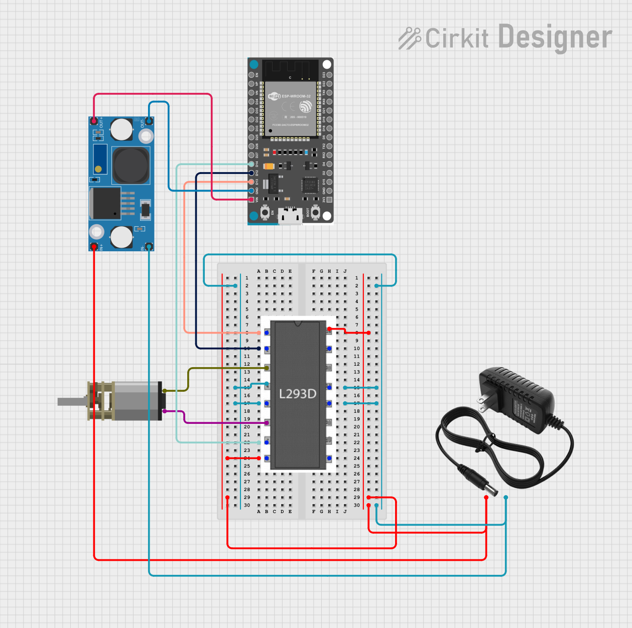 Image of Belajar Mengatur Kecepatan Motor DC w esp32: A project utilizing l293d motor driver in a practical application