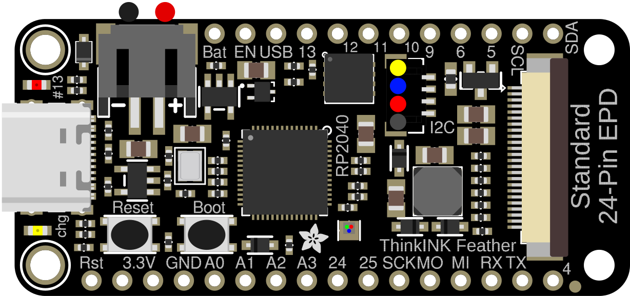 Image of Adafruit Feather RP2040 ThinkInk