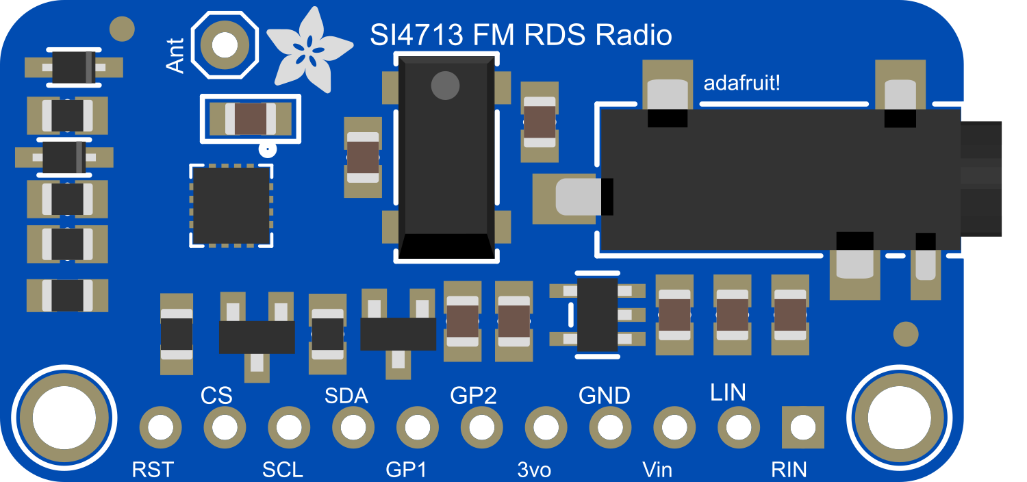 Image of Adafruit Si4713 Stereo FM Transmitter