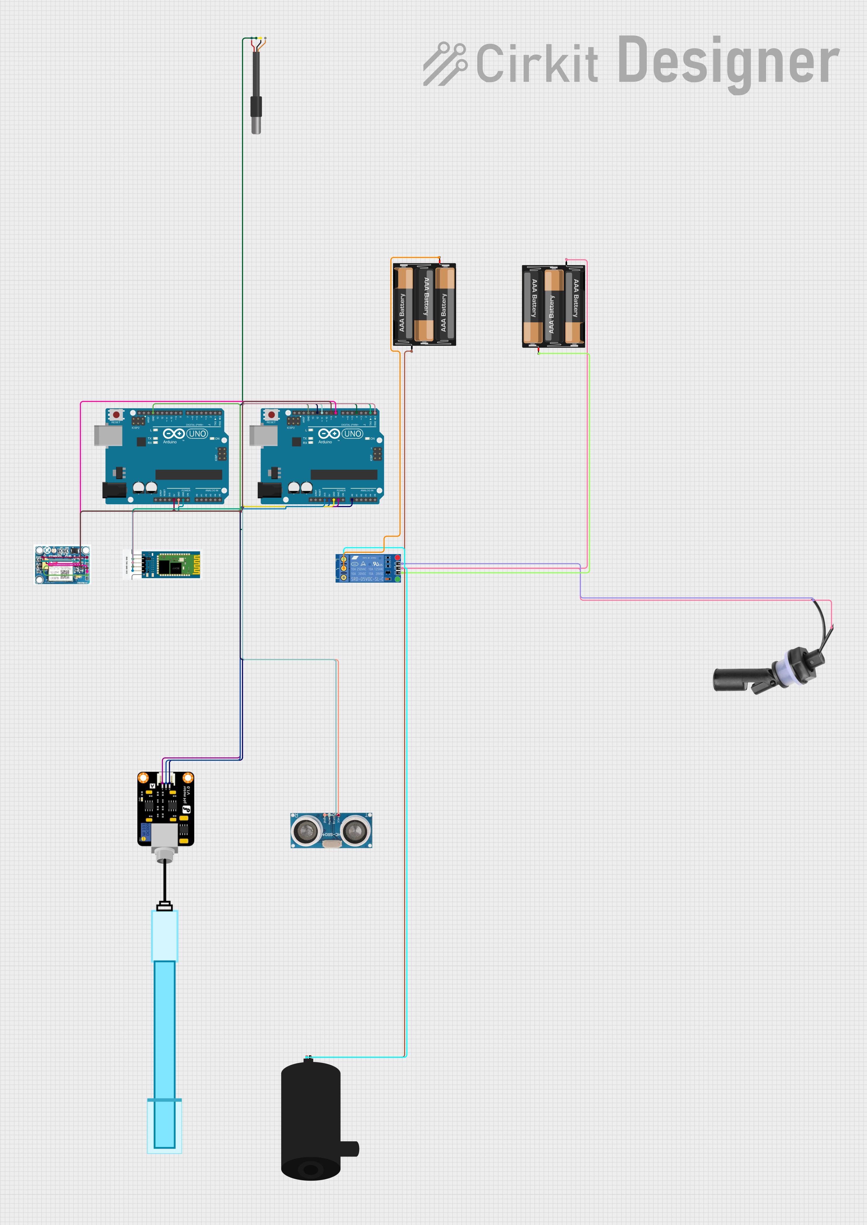 Image of Hydroponics System Schematic Wiring Diagram: A project utilizing Water Sensor in a practical application