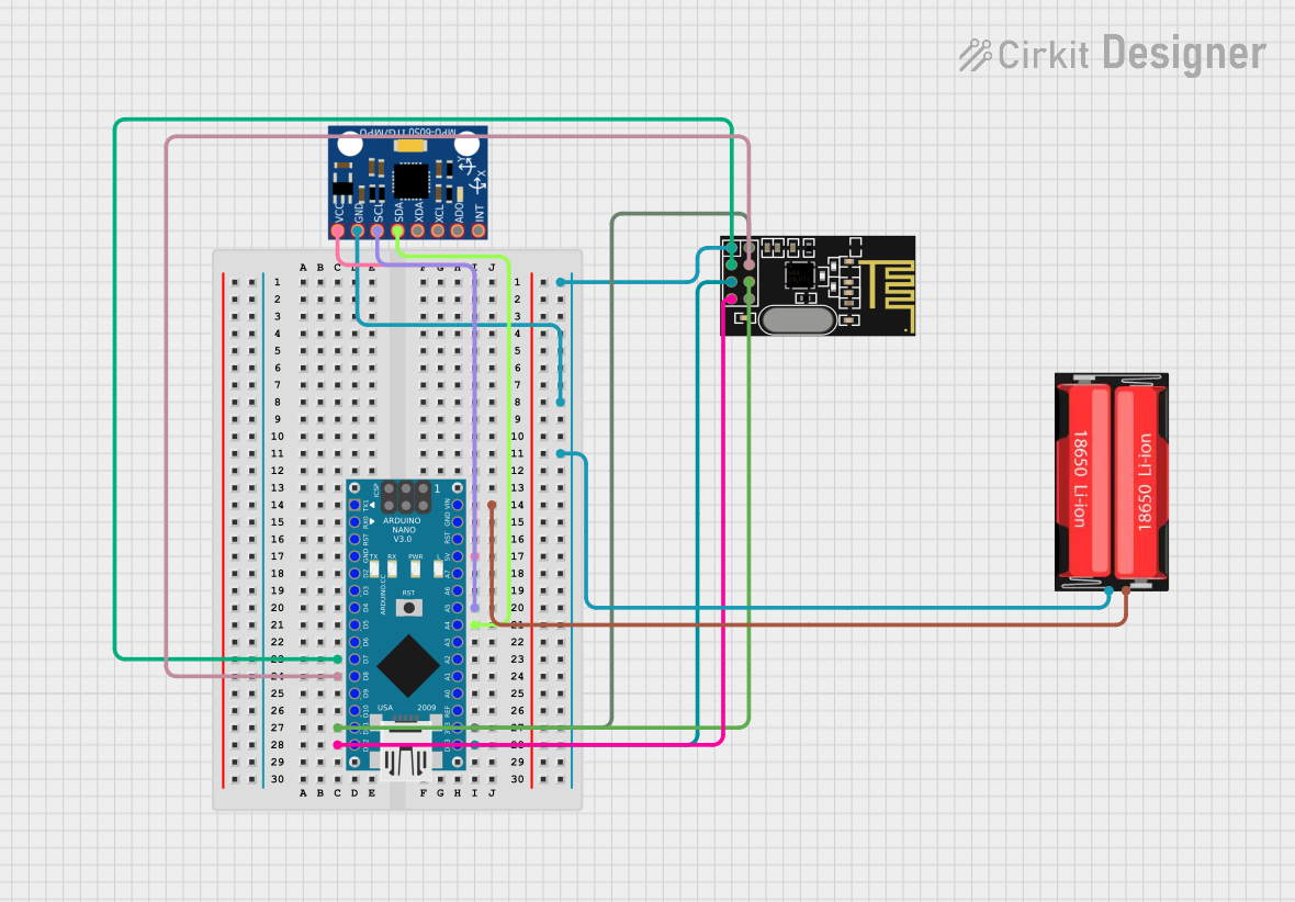 Image of gesture controll bot transmitter side: A project utilizing Adafruit ItsyBitsy nRF52840 in a practical application