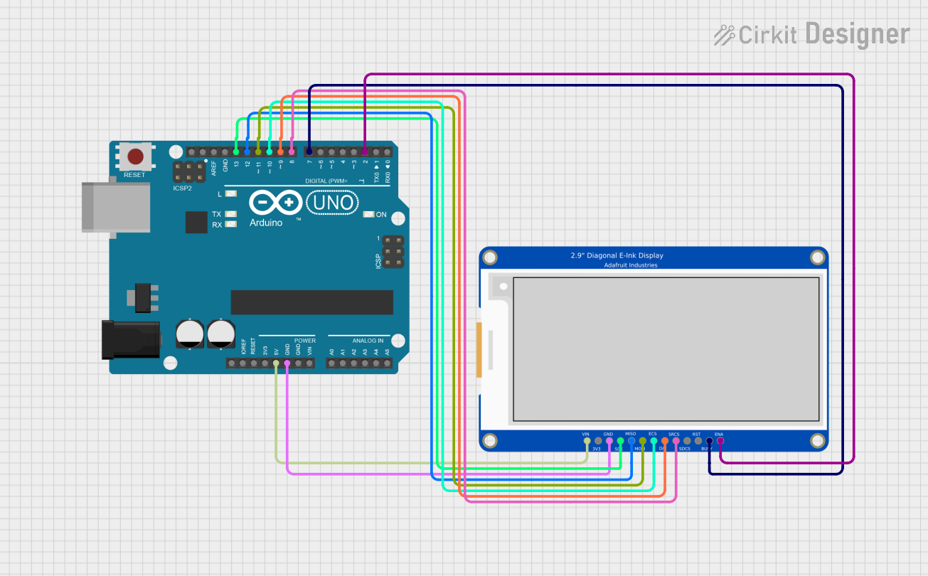 Image of Adafruit 2.9" E-Ink Demo: A project utilizing 2.9" Greyscale eInk in a practical application