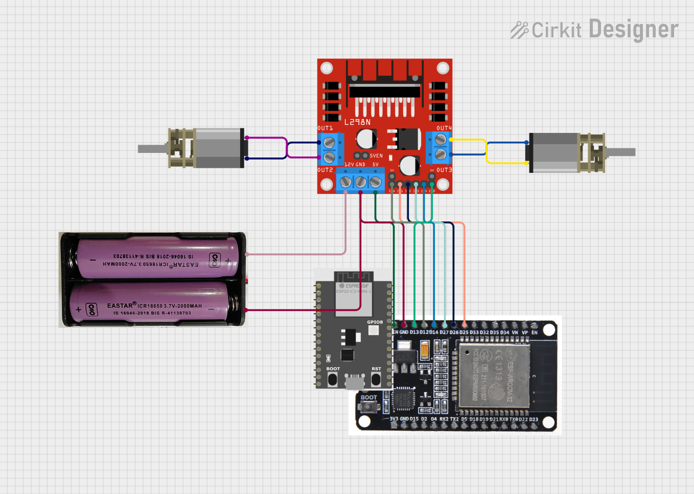 Image of Lunar Legs Circuit: A project utilizing Elevation Motor Driver in a practical application