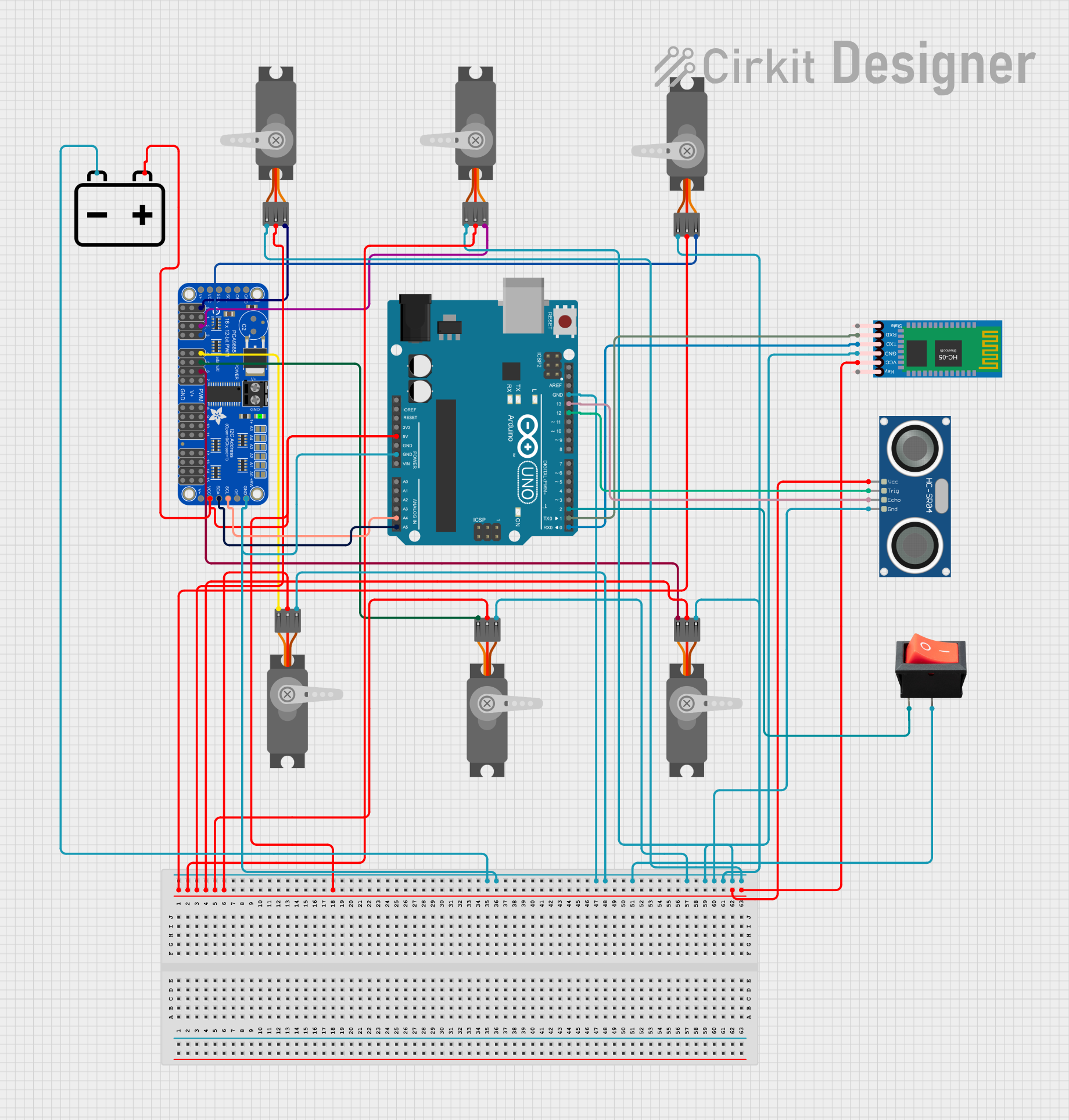 Image of Spider robot: A project utilizing Adafruit WINC1500 (PCB Antenna) Breakout in a practical application