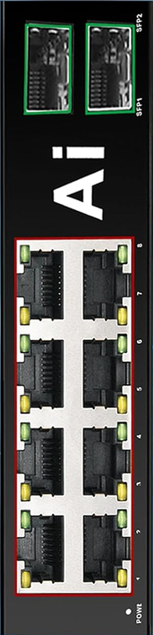 Image of 10 Port POE+ DIN Switch SFP+ 1gbe