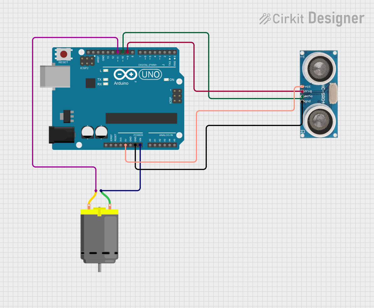 Image of Arduino UNO-Based Ultrasonic Sensor and DC Motor Control System