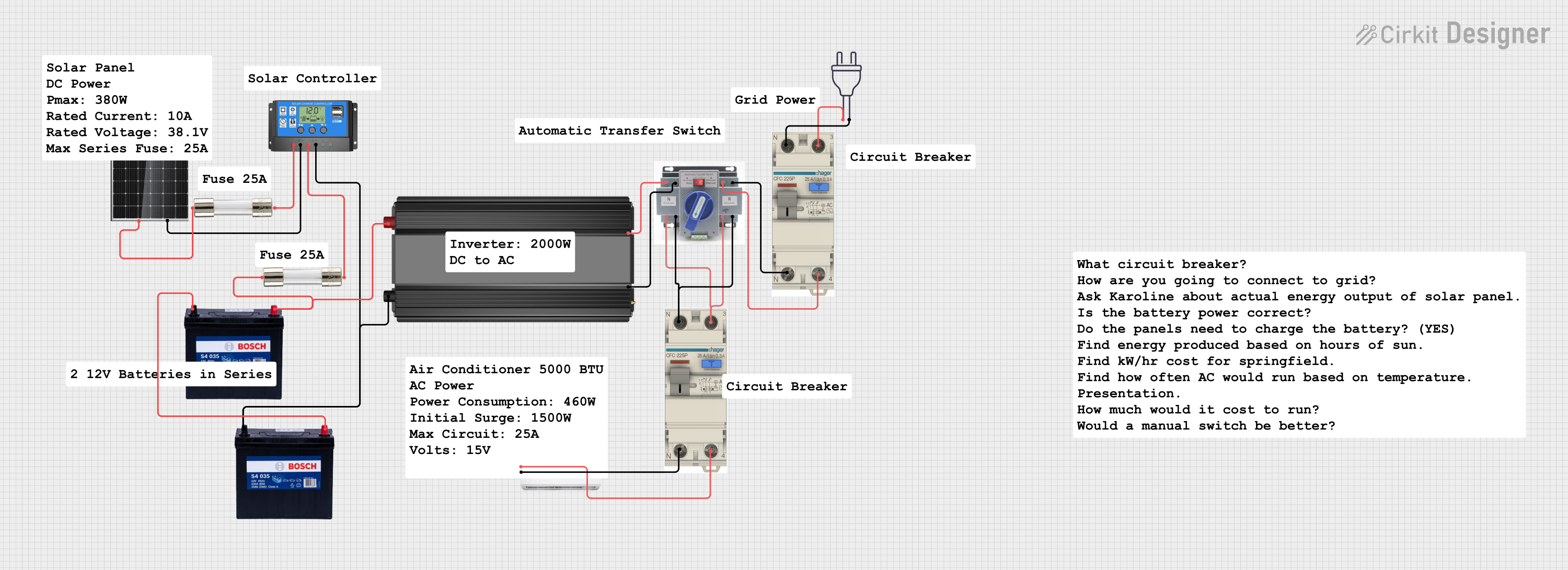 Image of Copy of Solar Circuit 380W: A project utilizing AC source in a practical application