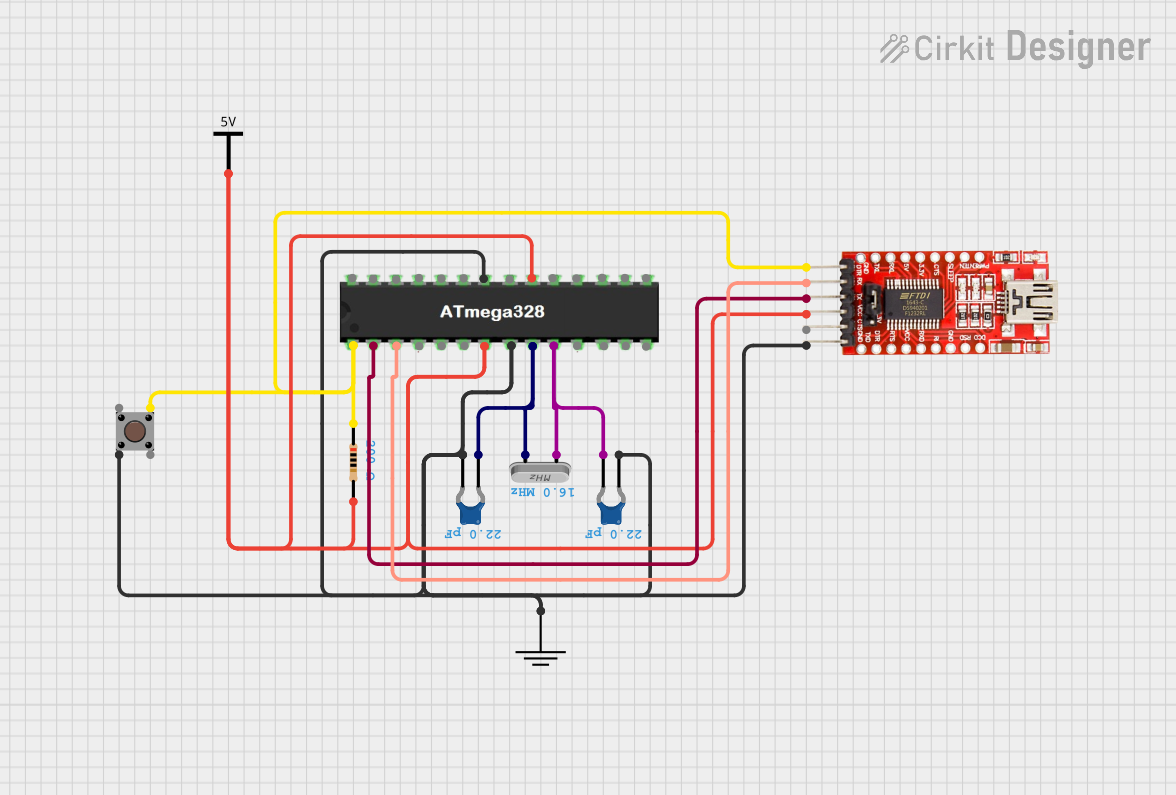 Image of ATMEGA328 Microcontroller Circuit with Serial Programming Interface