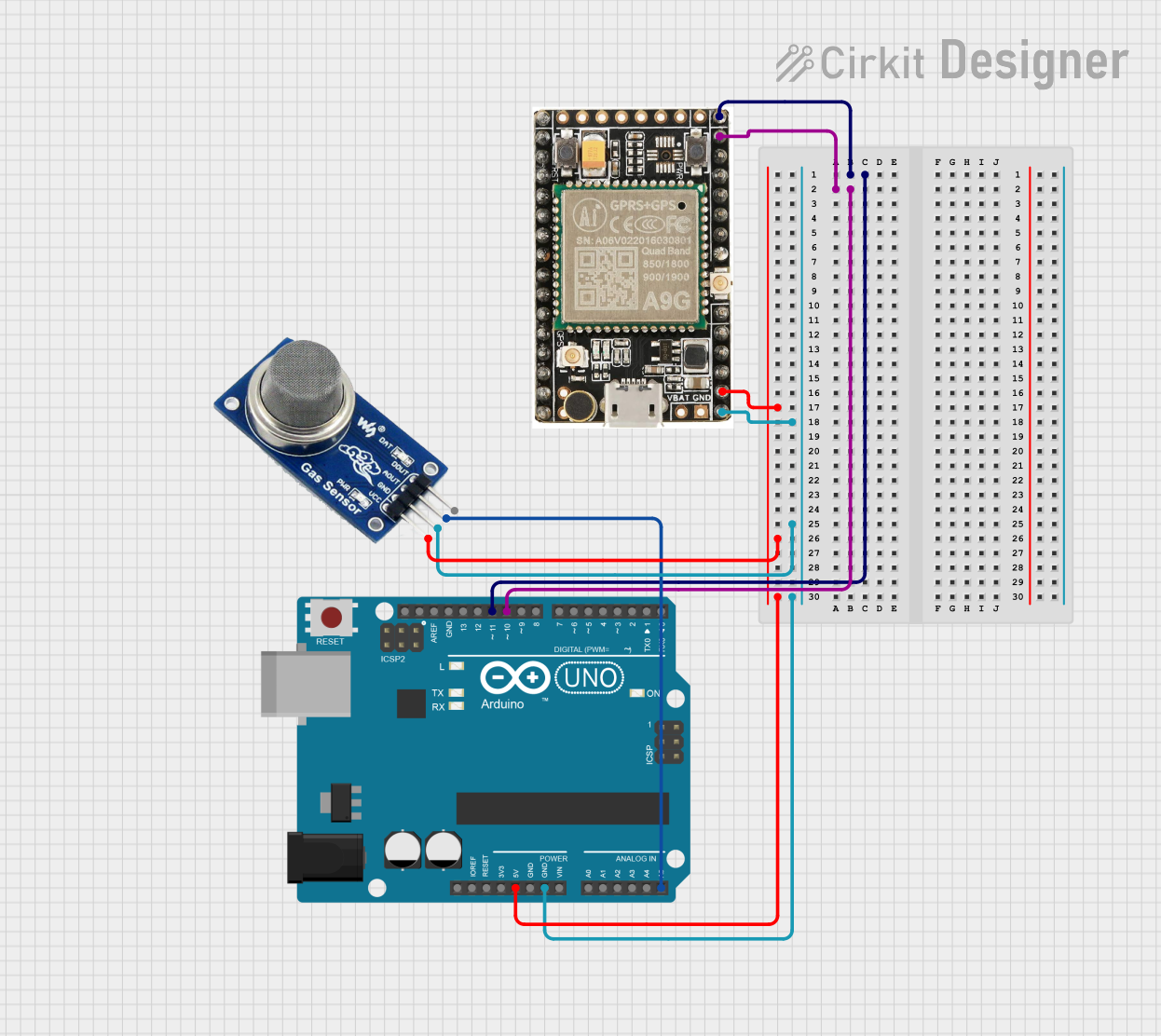 Image of A9G Smoke Sensor: A project utilizing A9G in a practical application