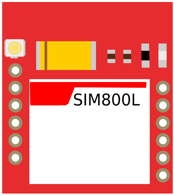 Image of SIM800L GPRS GSM Module Core Board Quad-band TTL Serial Port with the antenna