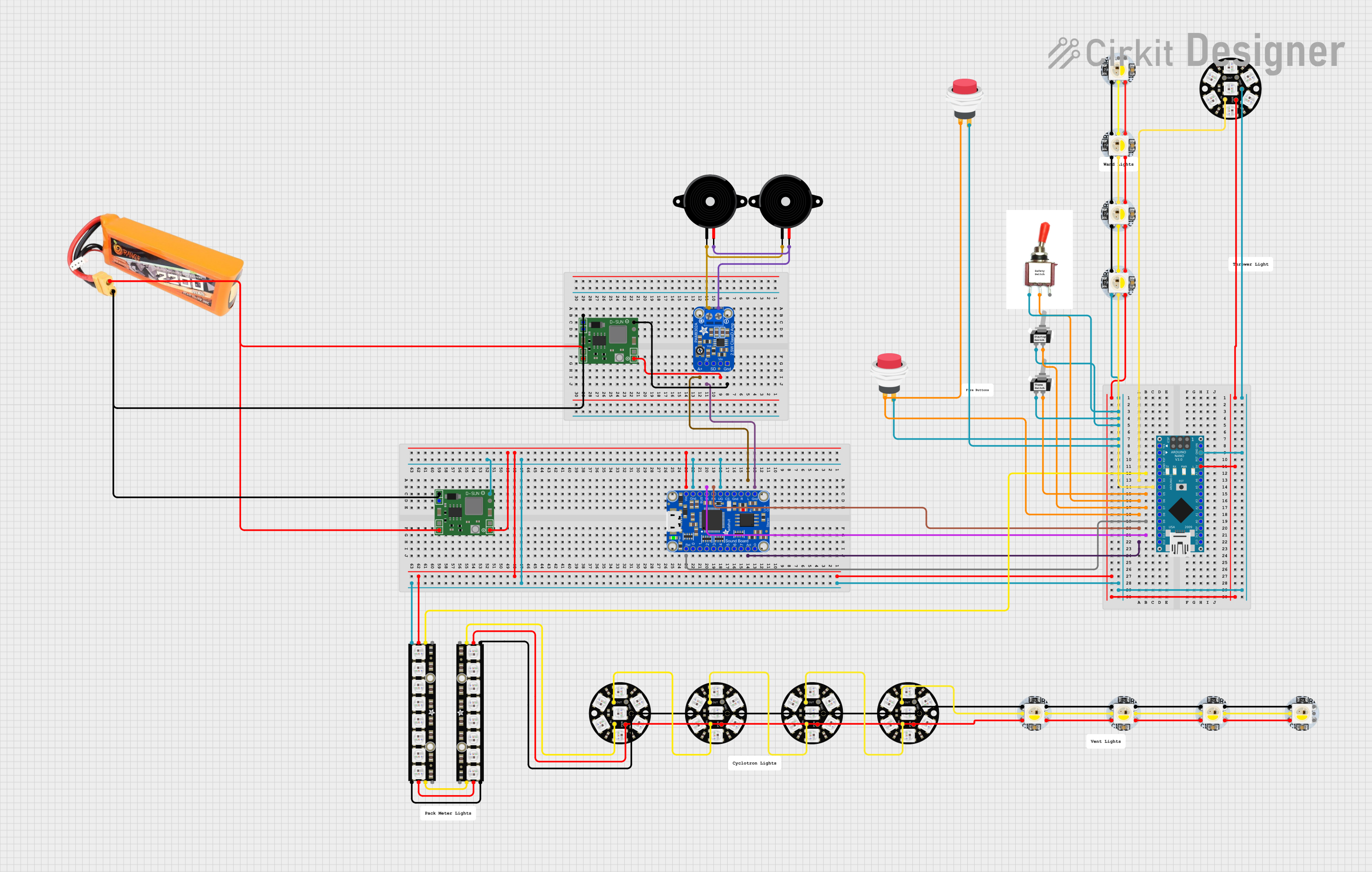 Image of Proton Pack: A project utilizing Adafruit NeoPixel NeoMatrix 8x8 in a practical application