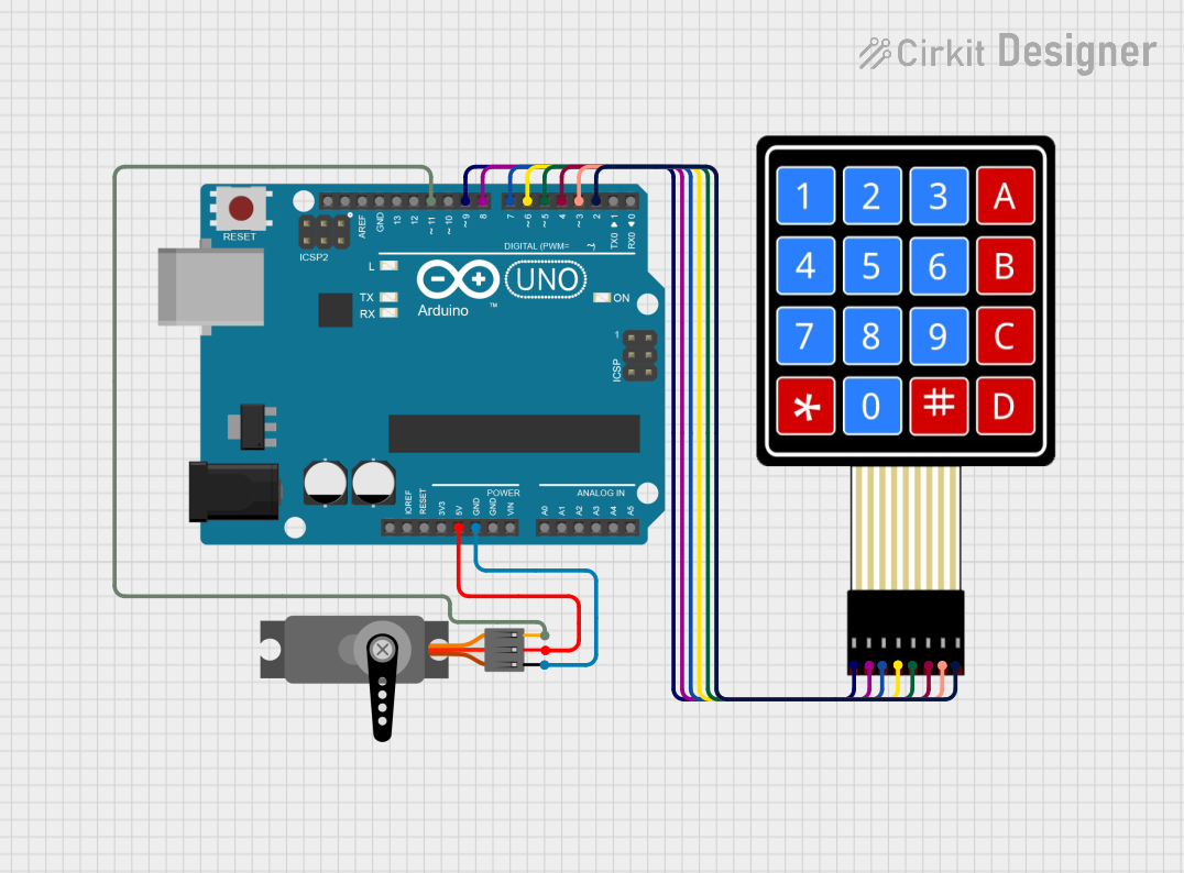 Image of Door Lock System using Keypad and servo: A project utilizing keypad proteus in a practical application