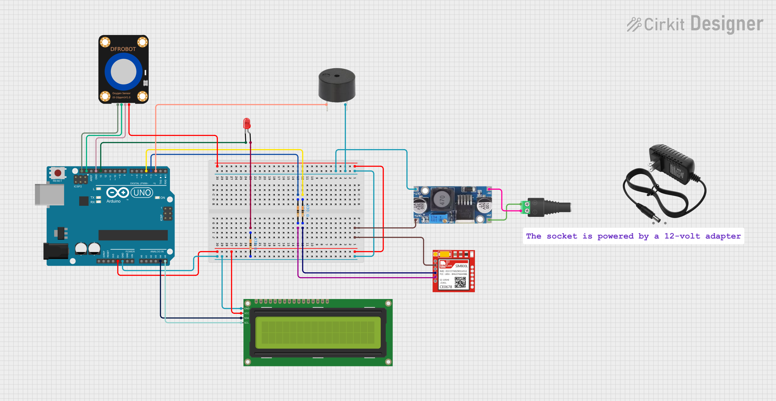 Image of oxygen monitor: A project utilizing DFRobot Oxygen Sensor in a practical application