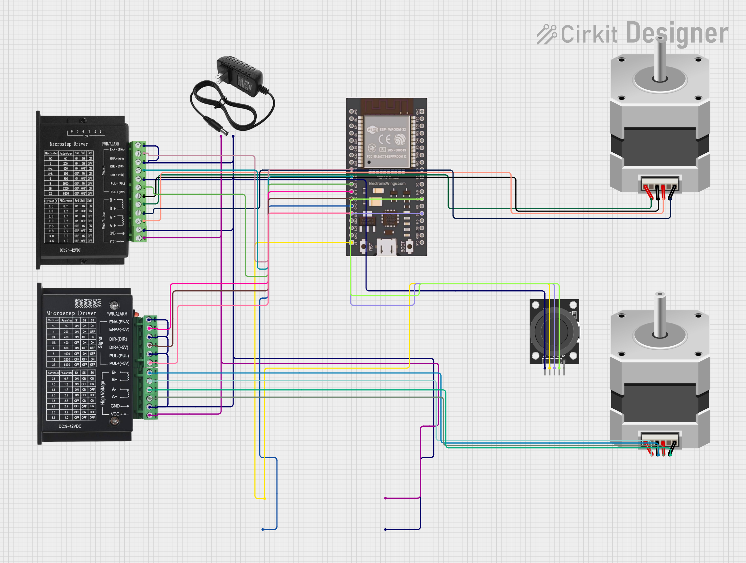 Image of esp32_dual steppermotor: A project utilizing TB660 Stepper Motor Driver  in a practical application