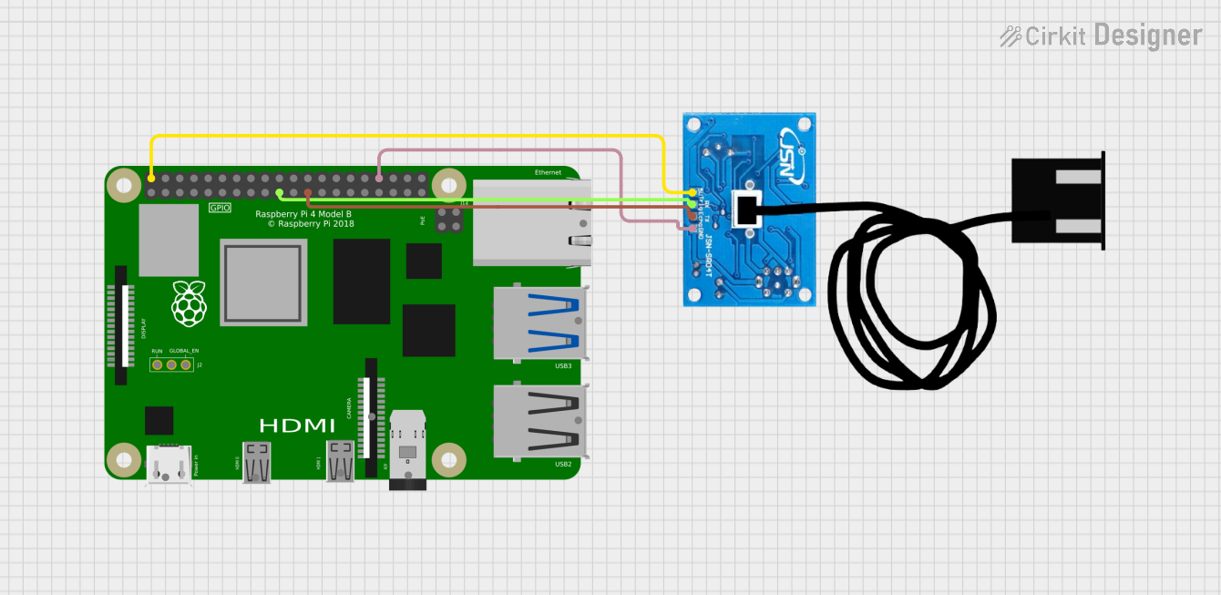 Image of sub sistem embeded: A project utilizing JSN-SR04T Ultrasonic Sensor in a practical application