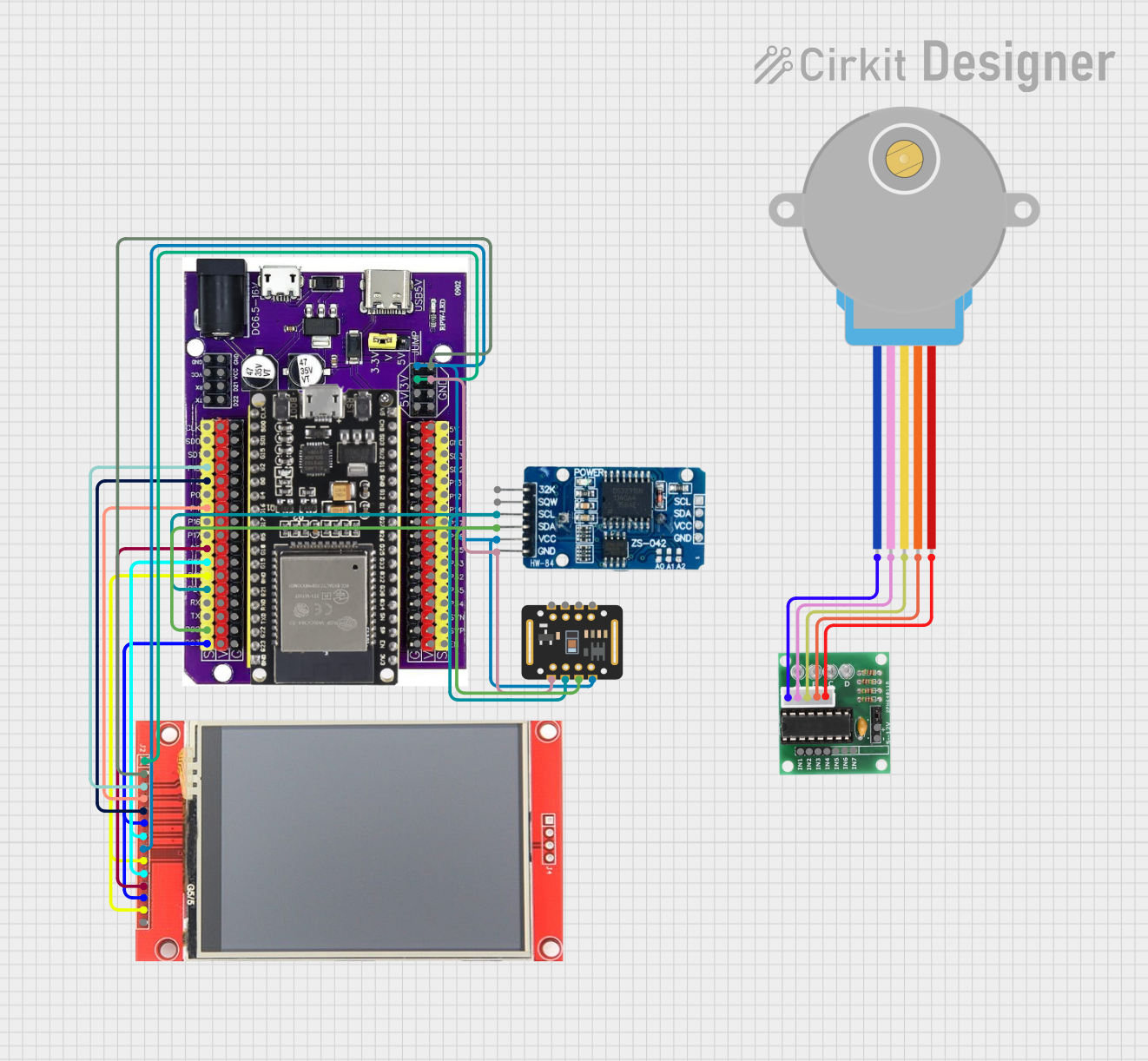 Image of RemindeRx Circuit Design: A project utilizing Adafruit 2.0 inch 240x320 IPS TFT in a practical application