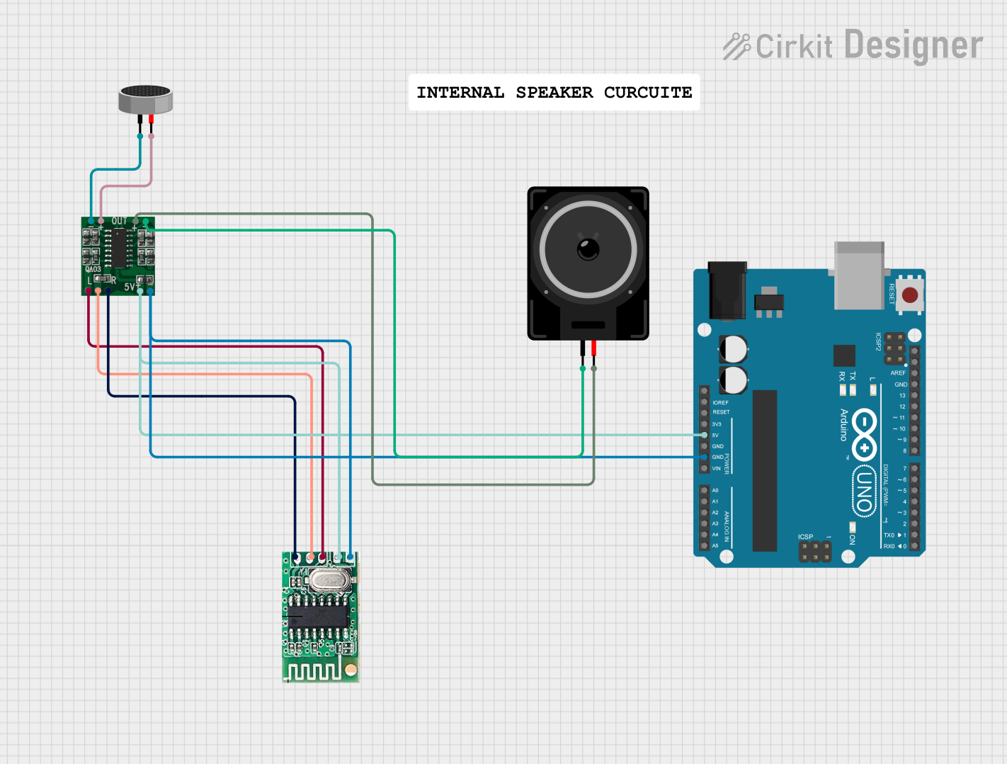 Image of sp circuit: A project utilizing Loudspeaker in a practical application