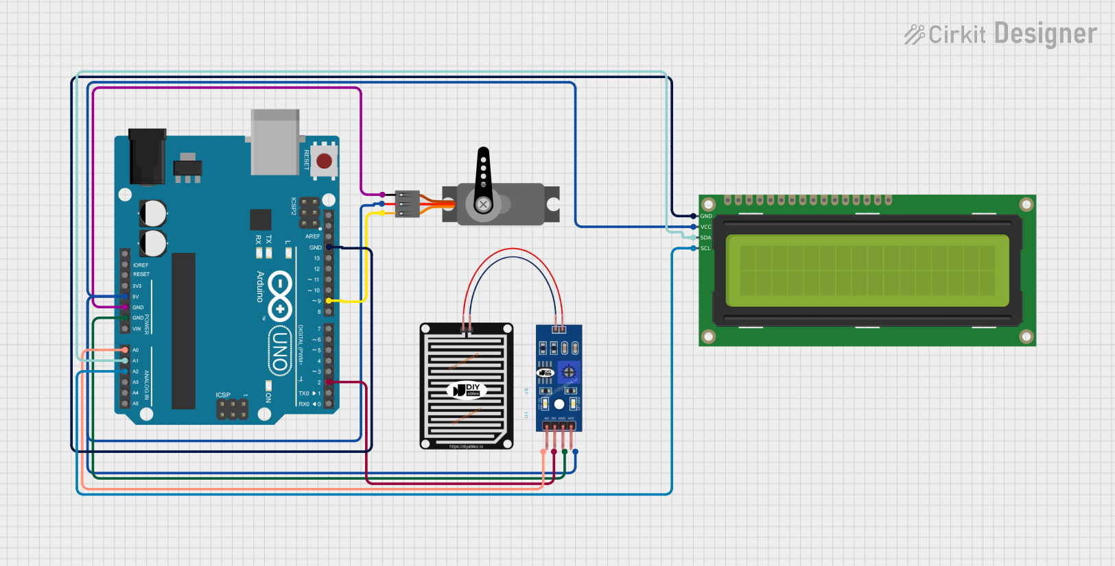 Image of Arduino-Based Smart Clothes Drying Stand with Rain Sensor and LCD Display