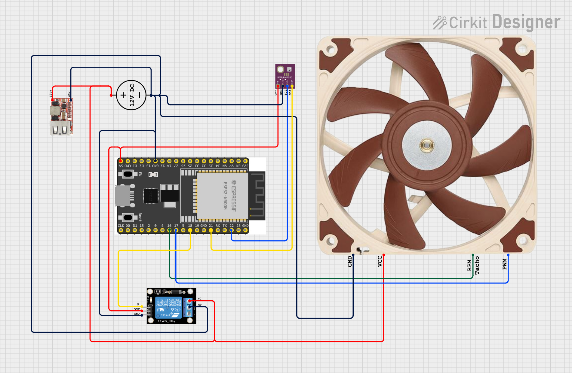 Image of PWM STandard ESP32WROOM (tested): A project utilizing BME/BMP280 in a practical application