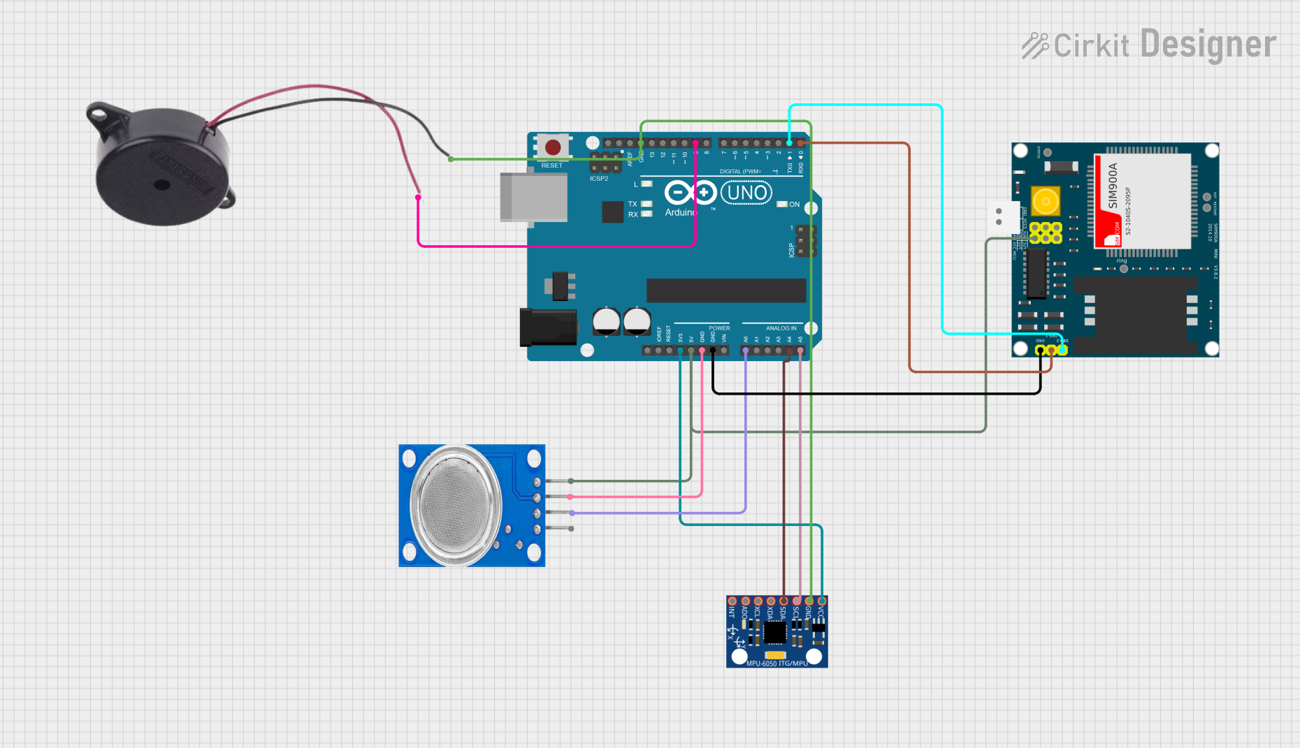 Arduino UNOBased Air Quality Monitoring System with GSM Reporting and