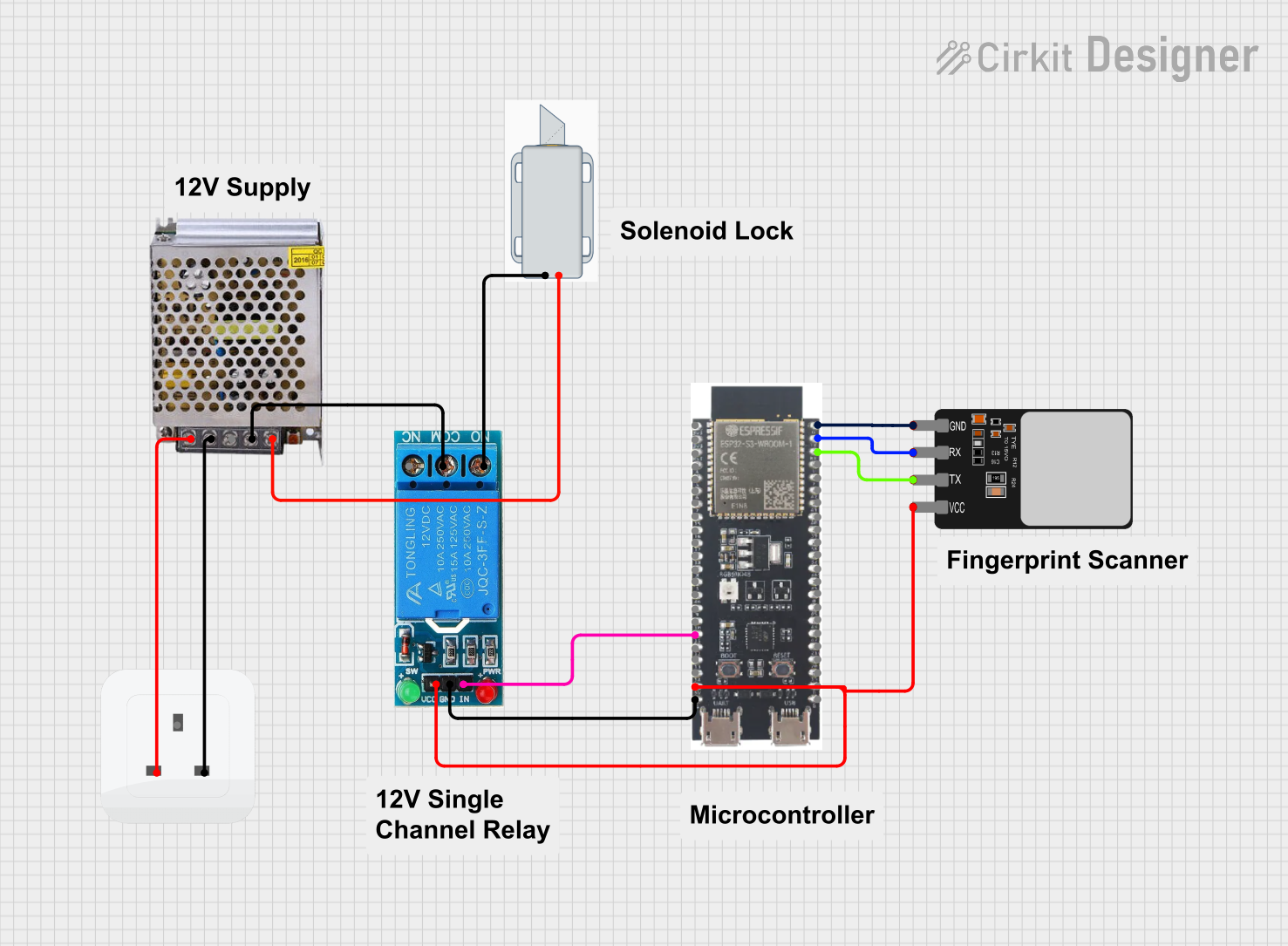 Image of biometric: A project utilizing 12V Solenoid Lock in a practical application