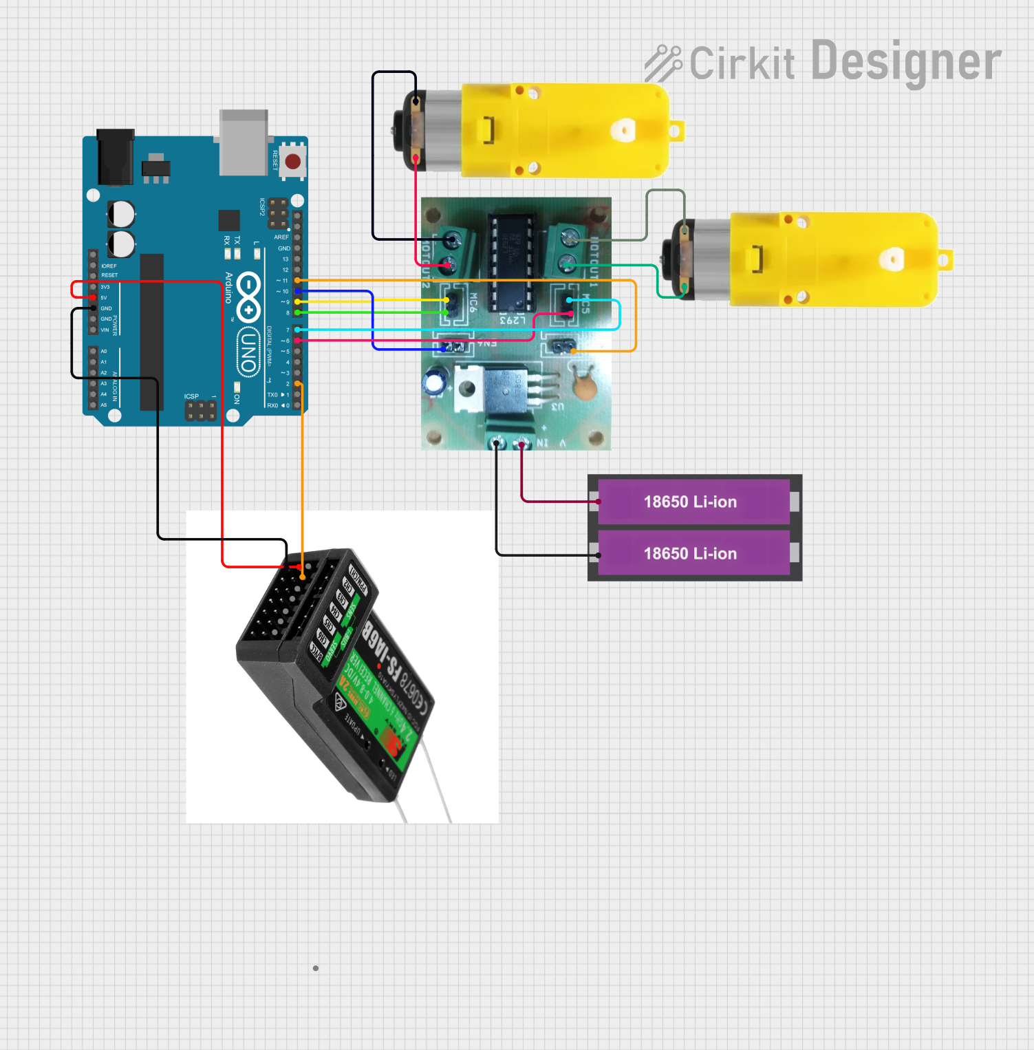 Image of FLYSKY SINGLE MOTOR: A project utilizing SparkFun Serial Controlled Motor Driver in a practical application