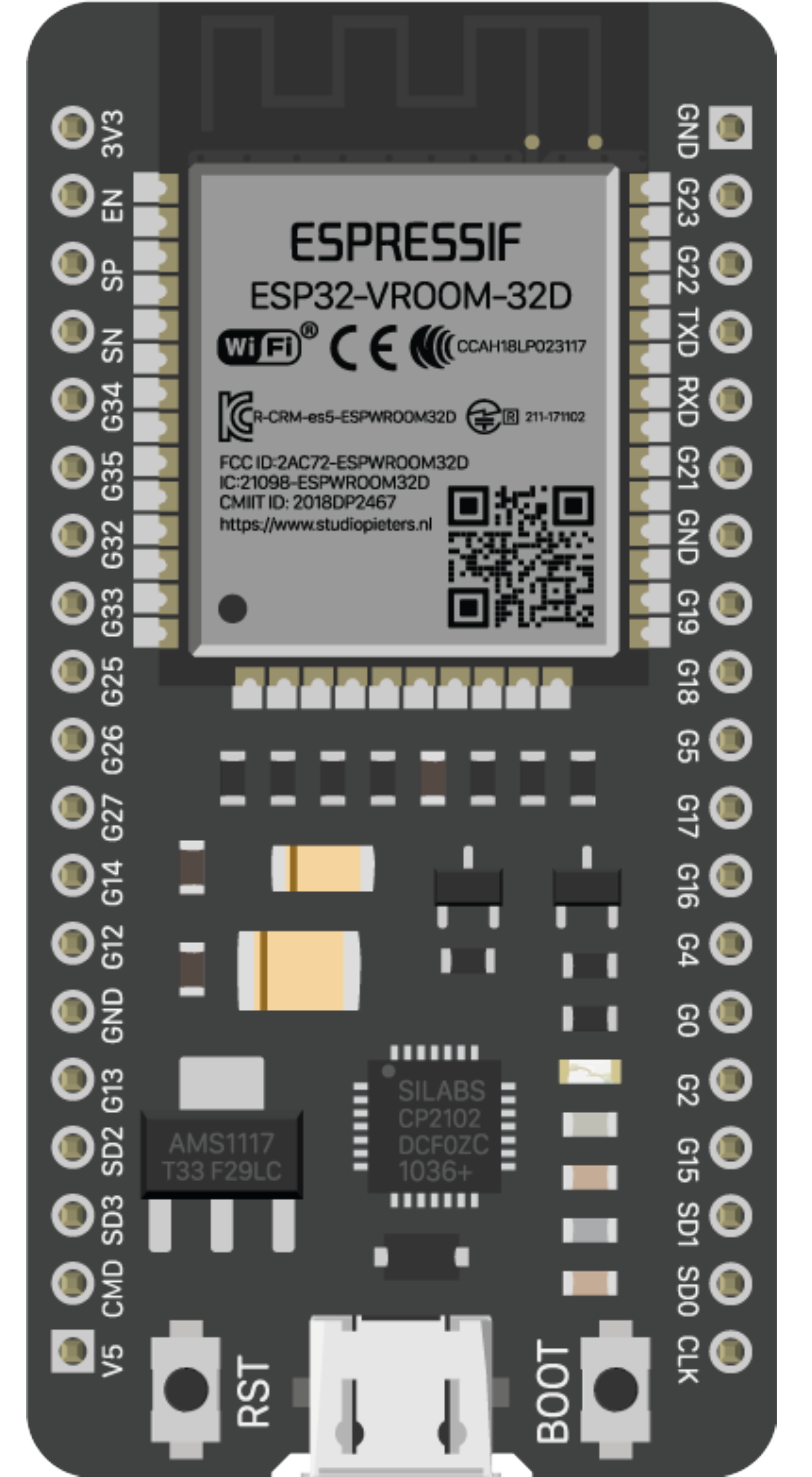 Image of ESP32-38 PINS