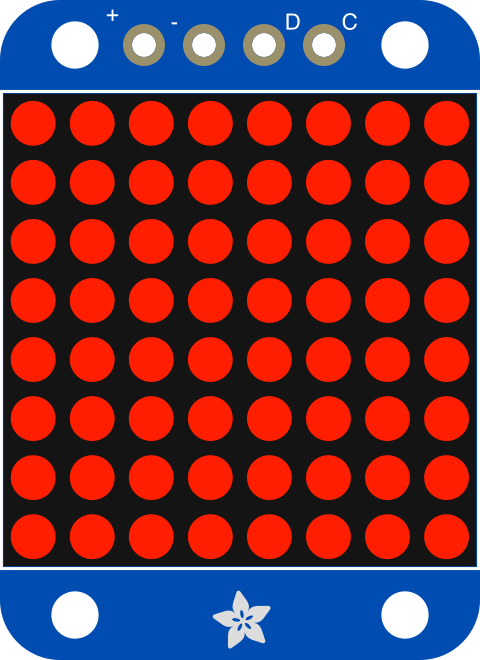 Image of Adafruit Mini 8x8 LED Matrix Backpack - Red