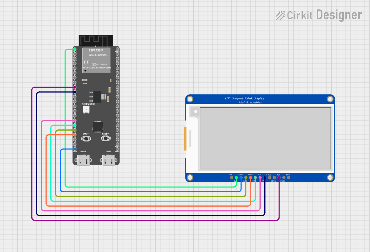 Image of Adafruit Tri-Color E-Ink Display: A project utilizing 2.9" Tri-Color E-Ink in a practical application