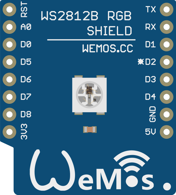 Image of WeMos D1 Mini WS2812B RGB Shield