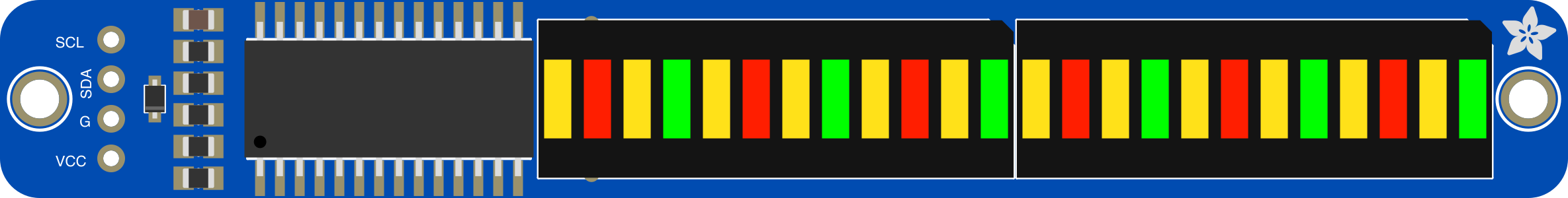 Image of Bi-Color 24-Bar Bargraph w I2C Backpack