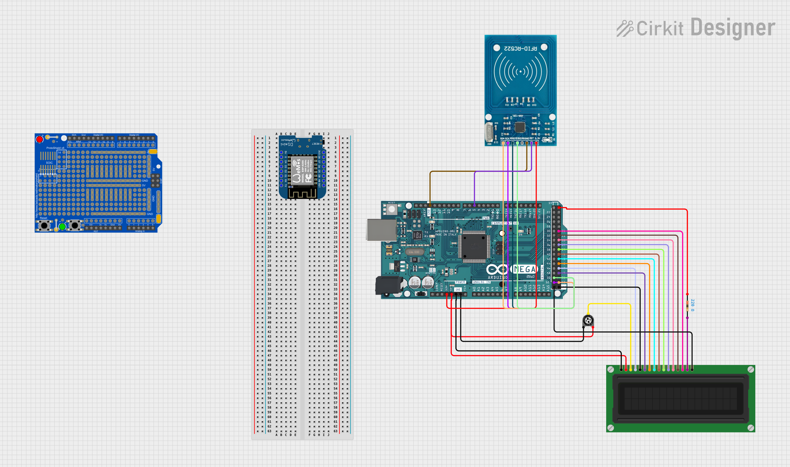 Image of Arduino Mega 2560 Controlled RFID and LCD Interface System