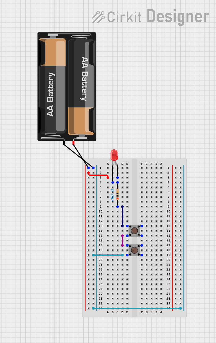 Image of simple series LED: A project utilizing AAA x2 in a practical application