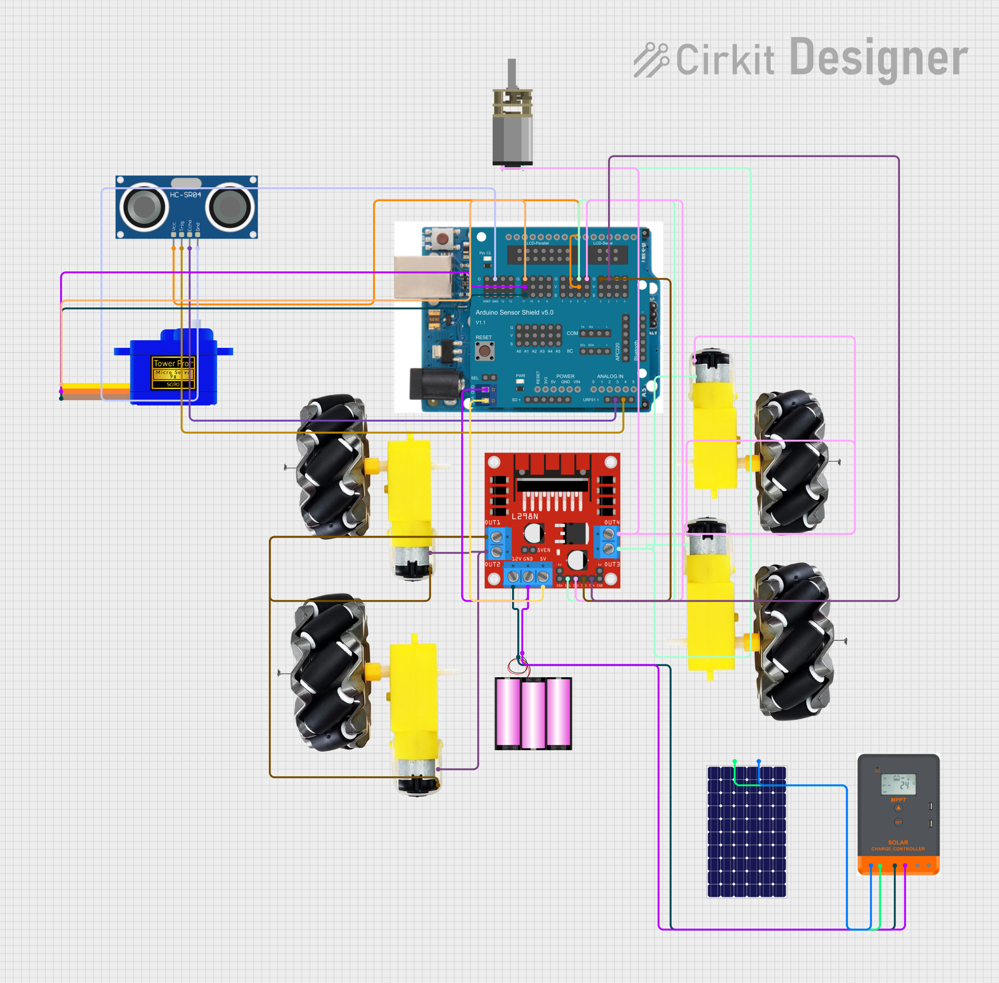 Image of Arduino-Powered Autonomous Obstacle Avoidance Robot with Servo Control