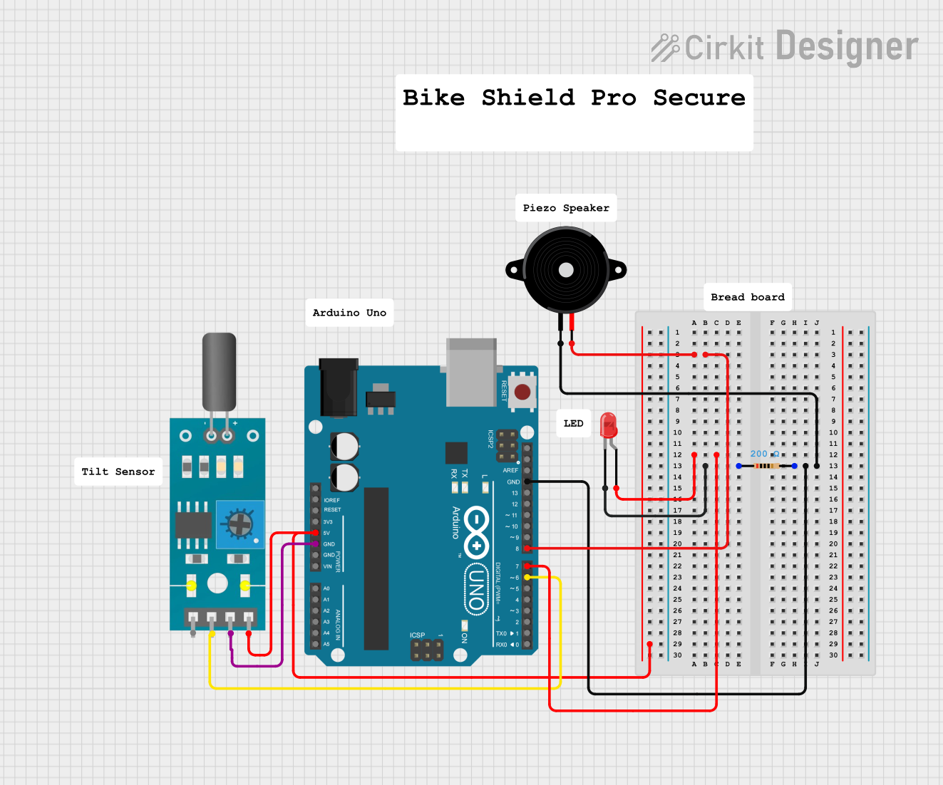 Image of Bike Shield Pro Secure: A project utilizing Tilt sensor in a practical application