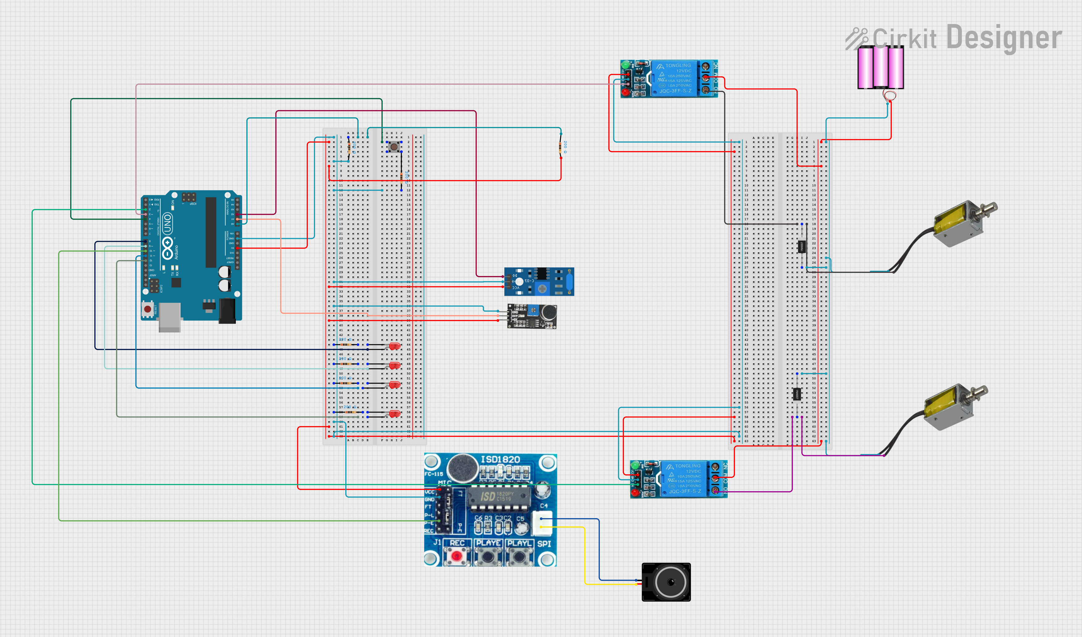 Image of project circuit: A project utilizing SINGLE SOLENOID in a practical application