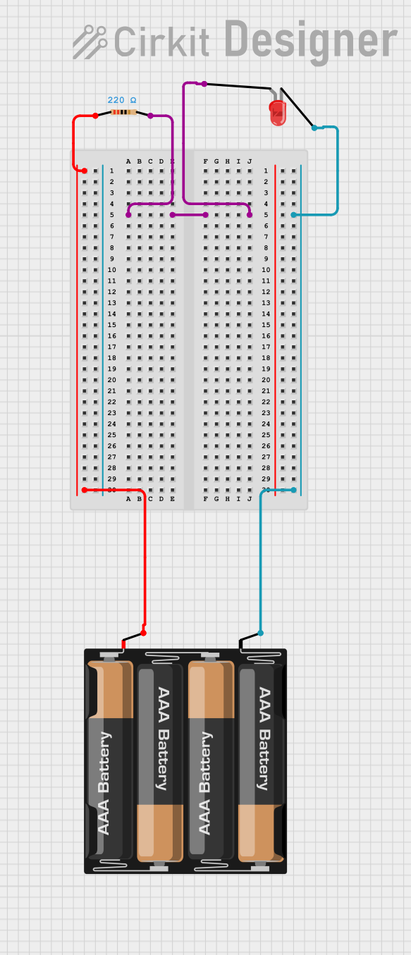 Image of Project 1: Glowing LED: A project utilizing 4 x AAA Battery Mount in a practical application