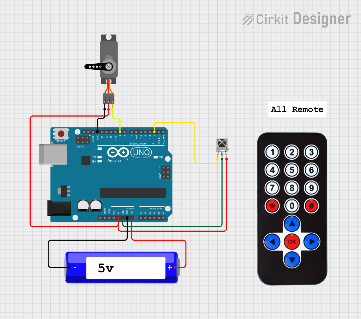 Image of Ir relay: A project utilizing VS1838B IR  Receiver in a practical application