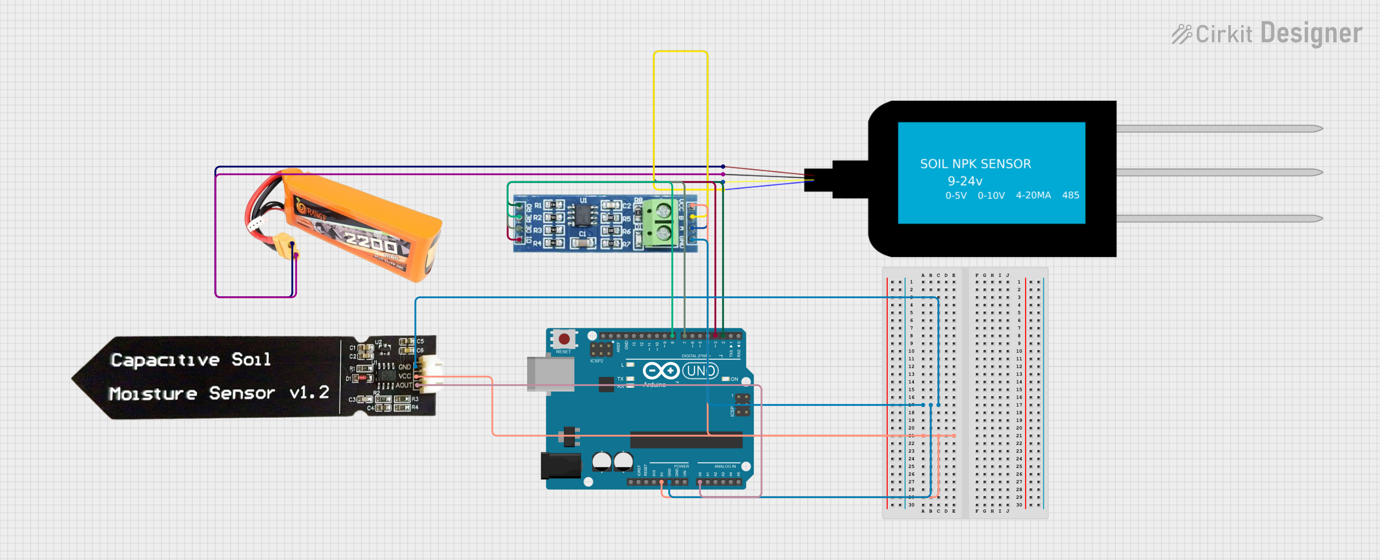 Image of NPK: A project utilizing SOIL SENSOR 4IN1 RS485 THCPH-S in a practical application