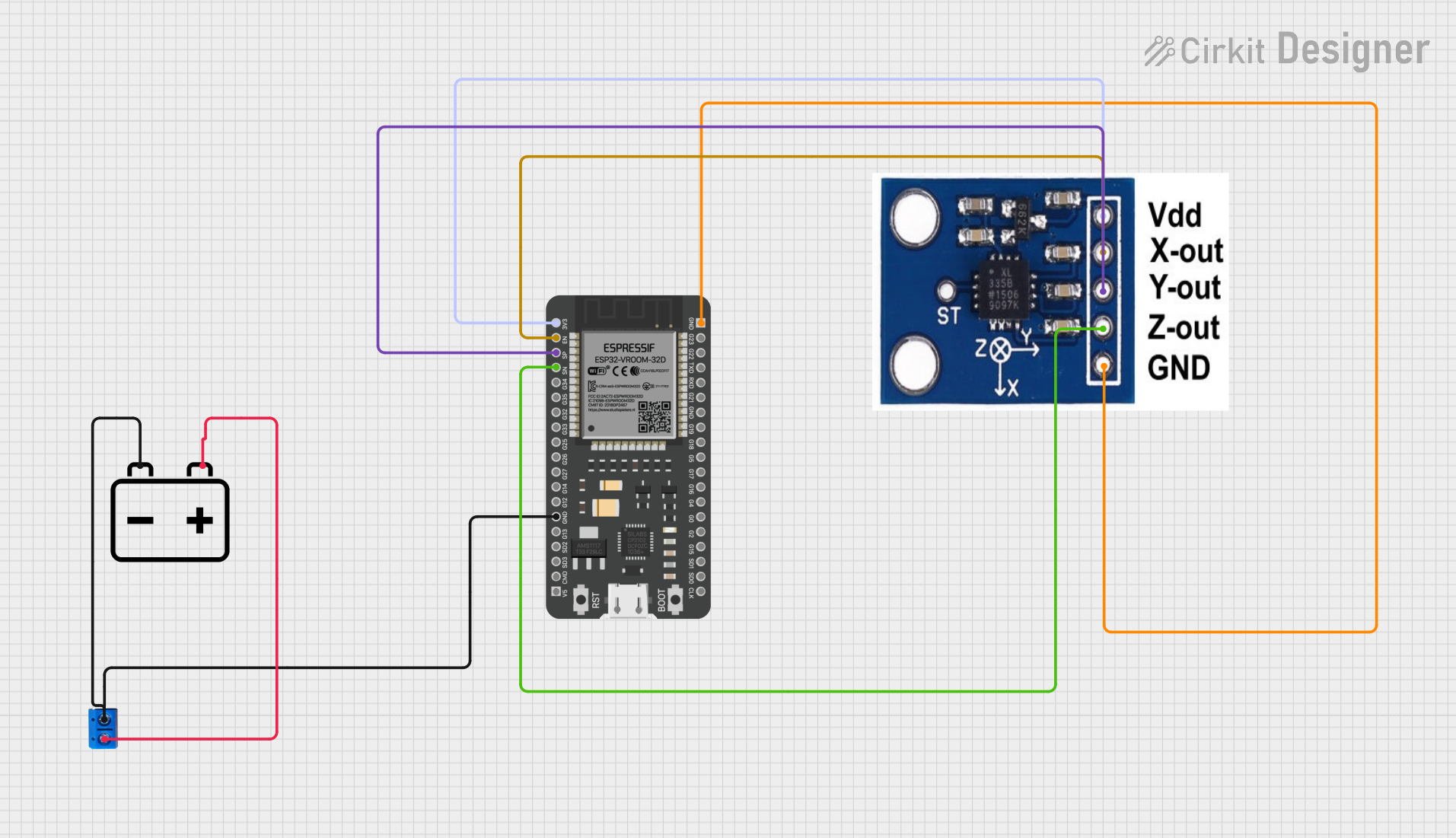 Image of ESP32 GPS Tracking System with ADXL335 Sensor