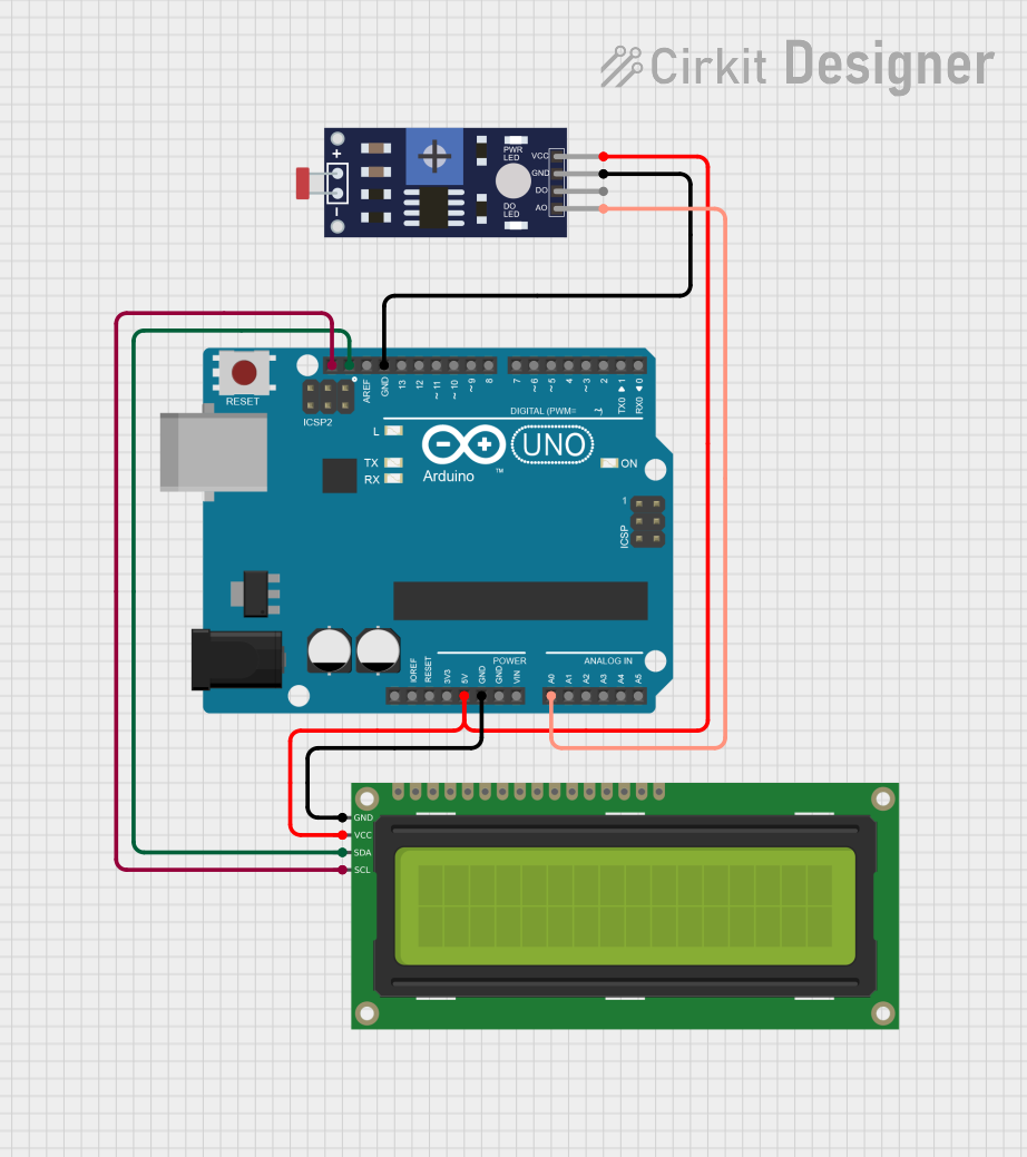 Image of photoresistor analog sim test: A project utilizing Sensor LDR LM393 in a practical application