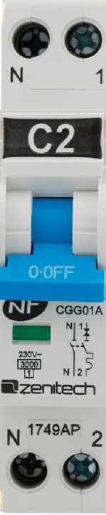 Image of thermal-magnetic circuit breaker 2A 2P