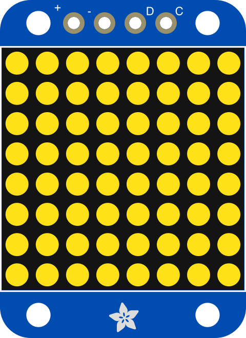 Image of Adafruit Mini 8x8 LED Matrix Backpack - Yellow