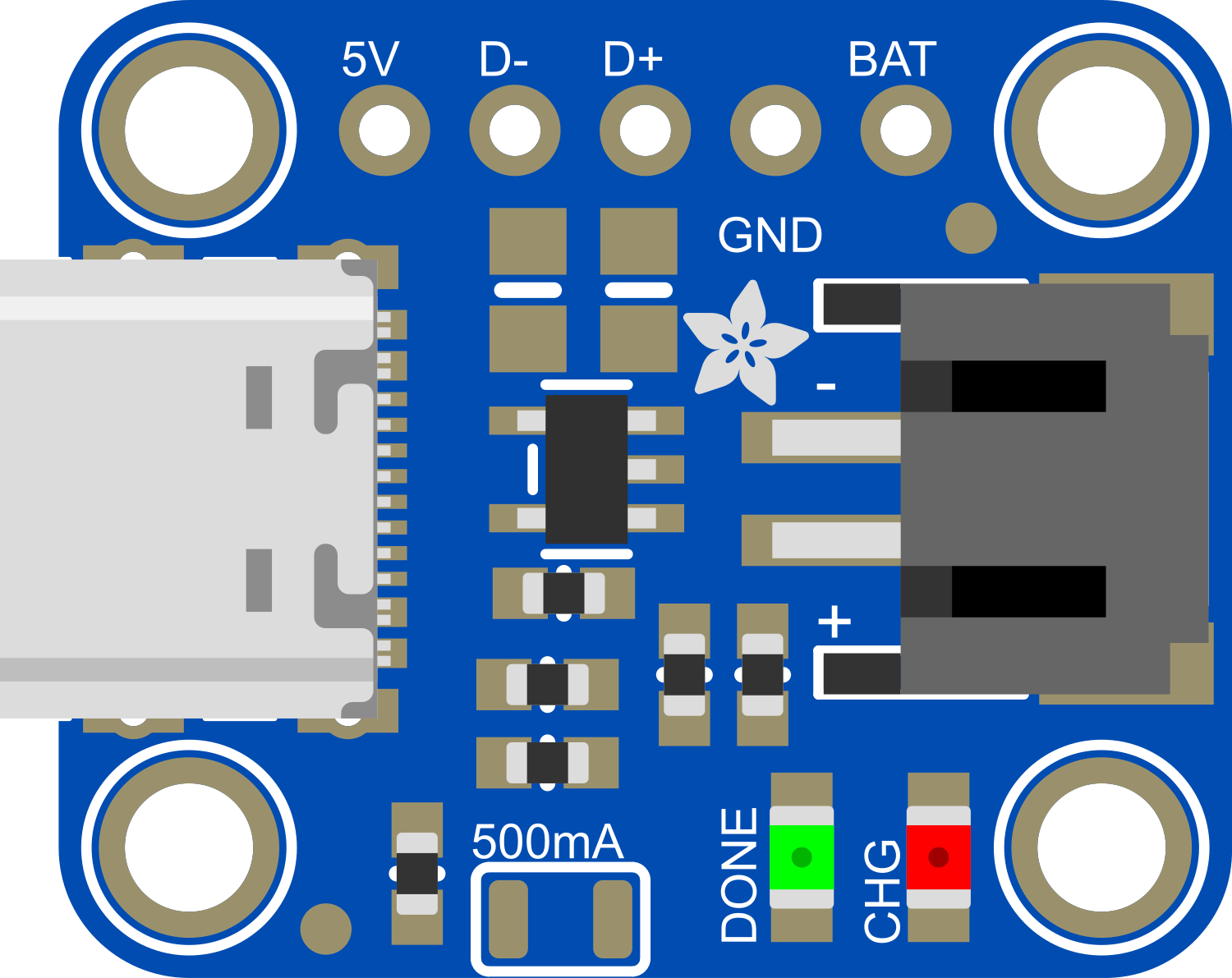 Image of Adafruit MicroLipo Charger USB Type C