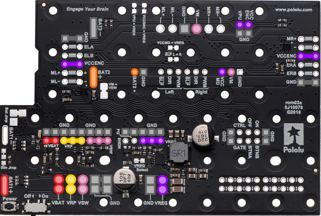 Image of Motor Driver and Power Distribution Board for Romi Chassis