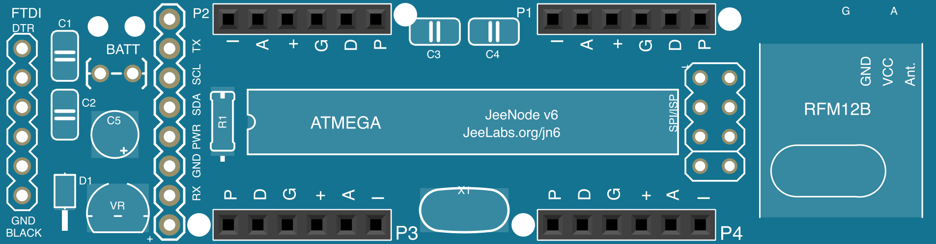 Image of JeeNode wireless microcontroller